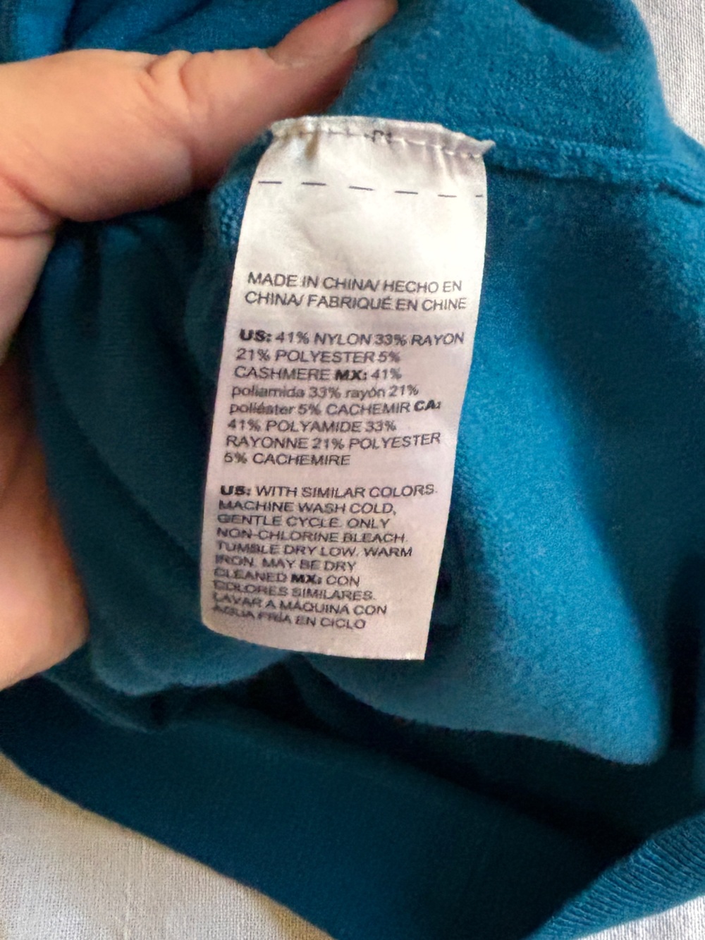 Chico's Teal Scoop Neck Lightweight Sweater ~ Chico’s Size 2/Women’s 12 - Picture 11 of 11
